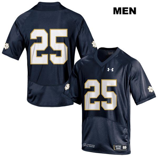 Men's NCAA Notre Dame Fighting Irish #25 Braden Lenzy Stitched College Under Armour Authentic Navy No Name Football Jersey OT10F65OX